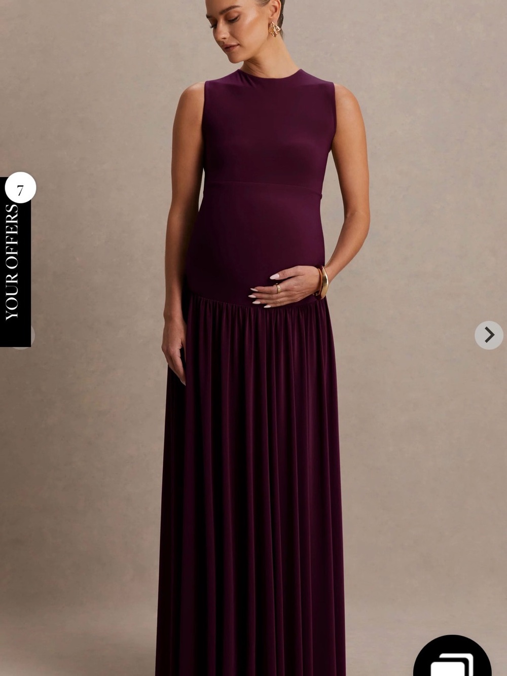 Sleeveless Plum Maxi Dress - Brand: